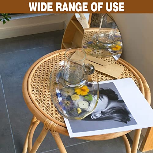 MYFAMIREA 14" Width Rattan Pressed Cane Webbing Sheet for Caning Projects, 3.3FT Natural Rattan Material Roll Net Woven Open Cane, Suitable for Caning Material DIY Supplies