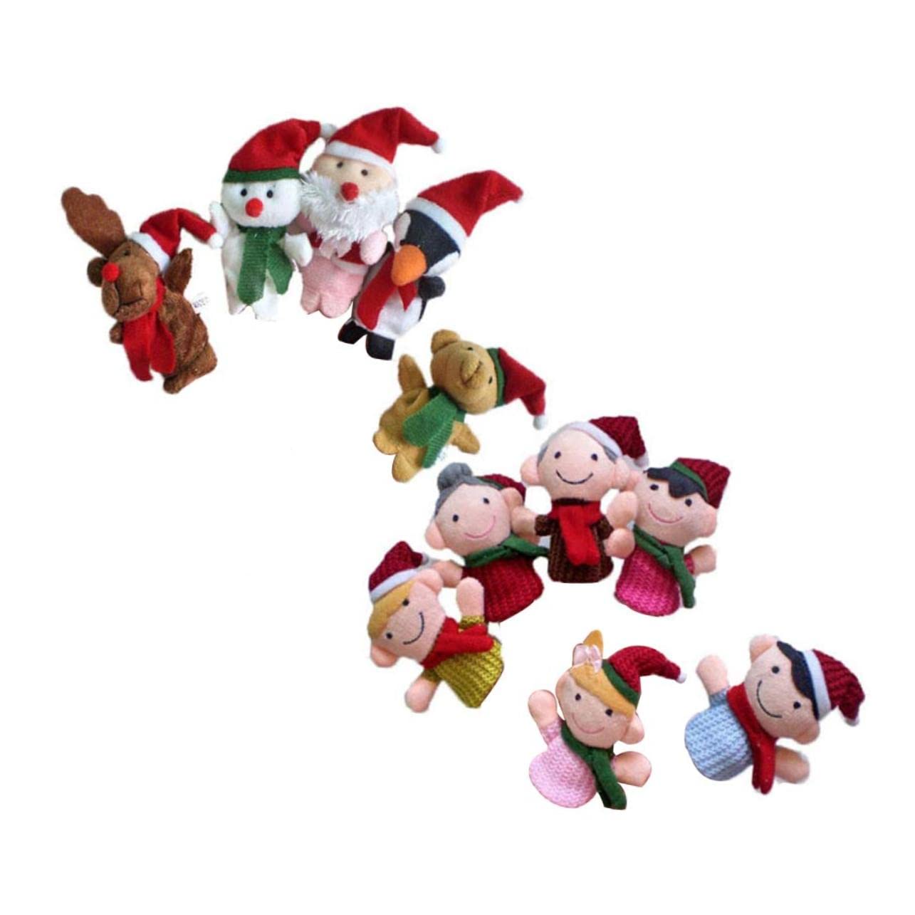 TOYANDONA 33piezas Muñecos De Dedos De Navidad Animales y Familiares De Peluche para Juguetes Educativos para Cuentos rol