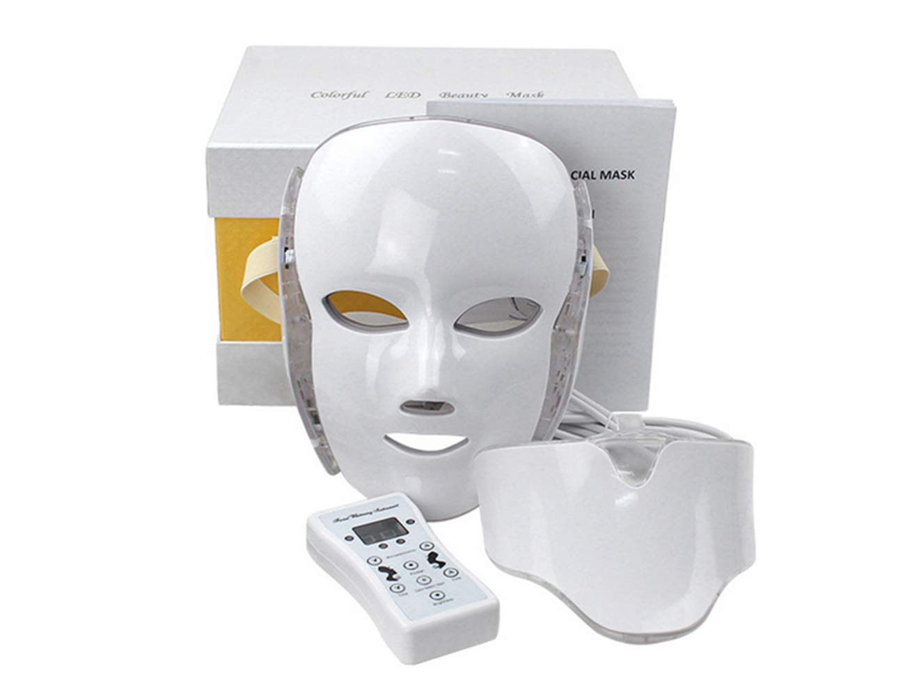 Cuidado de la piel cara belleza 7 colores LED máscara facial cara y cuello piel rejuvenecimiento Elitzia ET110F