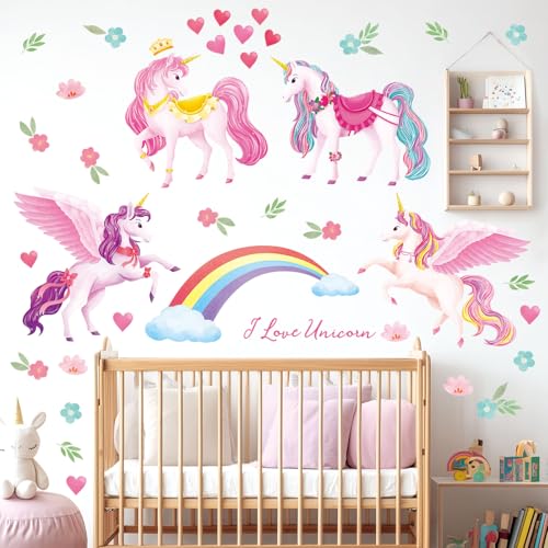 Vinilos Decorativos Unicornio y Arcoíris para Niñas
