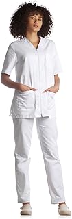 Uniforme completo para hospital con casaca y pantalón, talla S, estética para enfermeras, médicos, unisex con cremallera