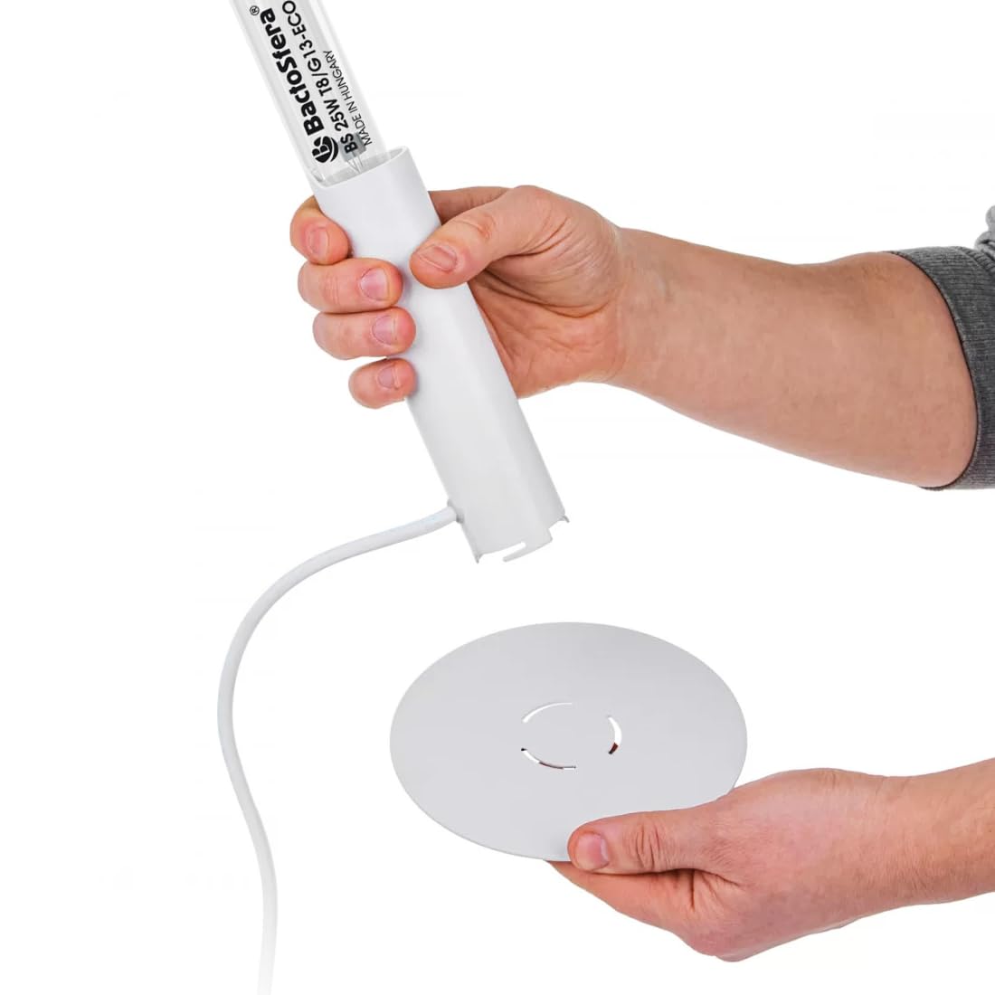 Lampada UV Germicida 360° 25 ECO + RC-TIMER 25W Senza Ozono con Telecomando e Timer - Sterilizzatore UV a Luce Ultravioletta 254nm, Lampada al Quarzo 16.000h, Antivirus per Casa, Ufficio