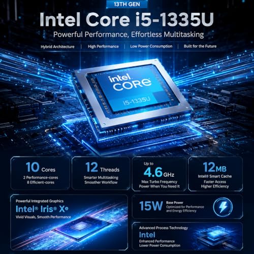 Image of Lenovo IdeaPad 15.6 inch FHD IPS Touchscreen Laptop, Intel Core i5-1335U, 8GB RAM, 256GB SSD, Wi-Fi 6, Windows 11, Numeric Keypad, Dolby Audio, Thin & Lightweight Business Laptop