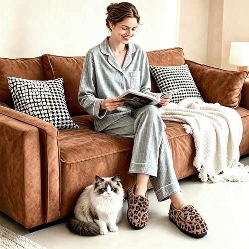 Image of Git-up Women Soft wide Slippers Memory Foam Closed Toed Diabetic Arthritis Edema House Slippers