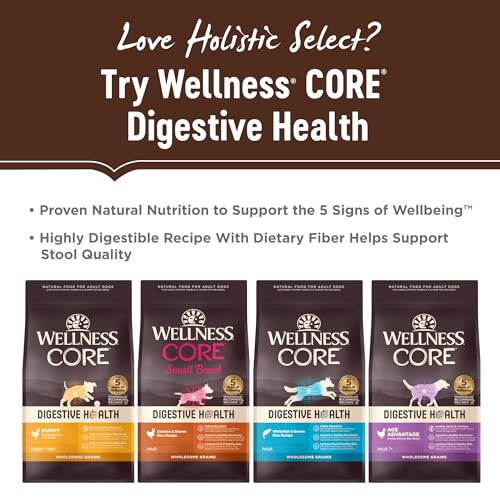 Holistic Select Natural Grain Free Dry Dog Food, Small & Mini Breed Puppy Recipe, 4-Pound Bag