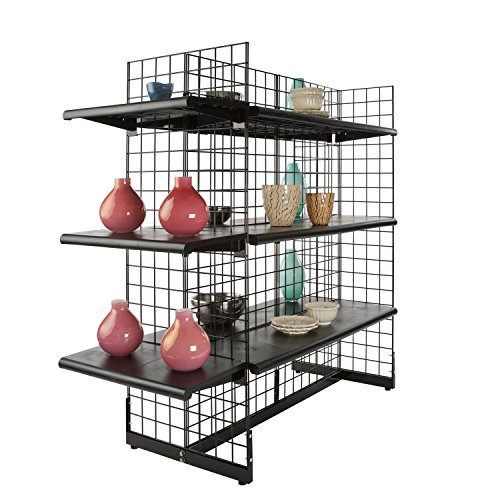Only Garment Racks Black Grid Gondola Base with Casters