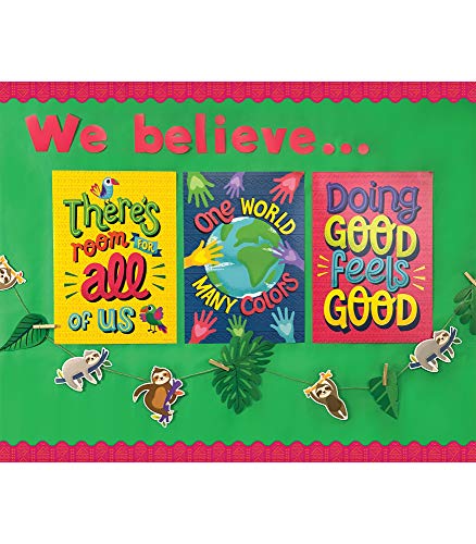 Image of Carson Dellosa One World 36pc Tropical Leaves Bulletin Board Decorations, Tropical Decor for Bulletin Board, Party, Classroom Decor, and Summer Bulletin Board Decorations, Boho Classroom Decor