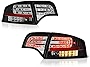 VIPMOTOZ Black Bezel Premium LED Tail Light Housing Lamp Assembly For 2005.5-2008 Audi A4 & S4 Sedan Driver and Passenger Side Replacement