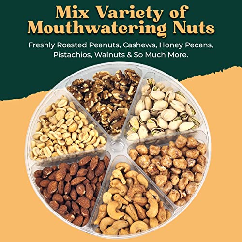 Assorted Nuts - Gourmet Nuts Gift Basket - Mothers Day Gift Basket - Platter With A Variety Of Freshly Roasted Nuts - Beautifully Packaged Gift For Birthday, Sympathy, Mother's Day Nuts. (2.2 Lb, Green Box) #TOP2