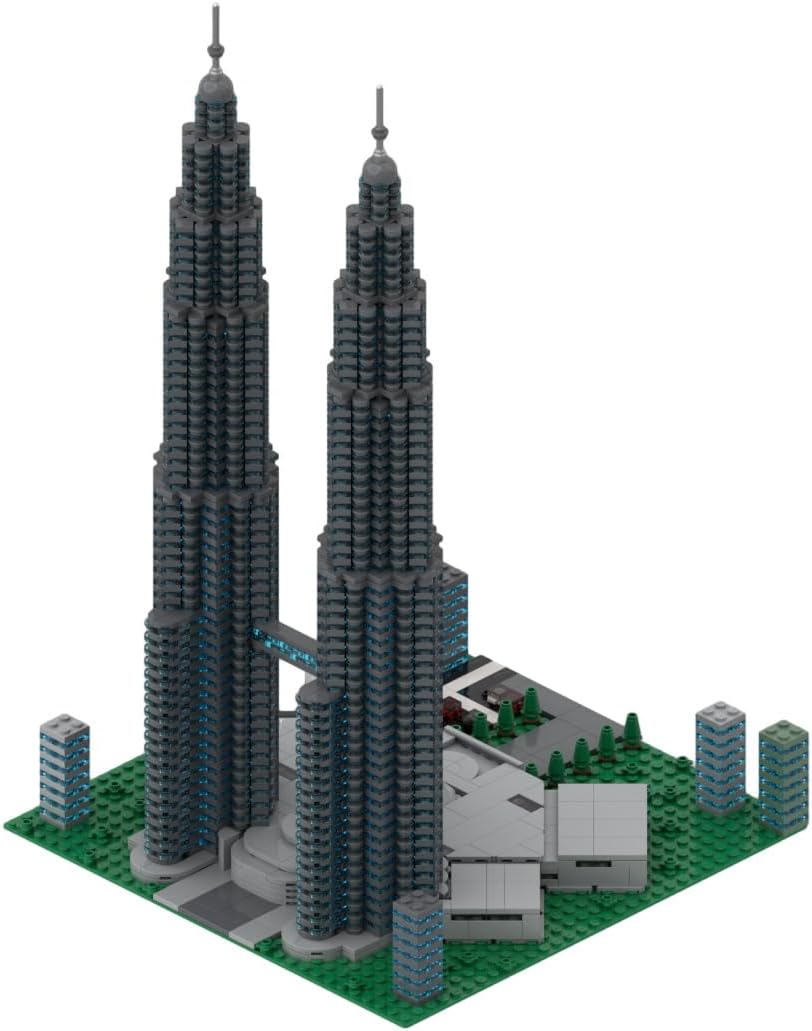 Petronas Towers Building Blocks Set, 4572PCS World Famous Landmark Street View Collection Display Model Home Decor Kits, Gifts for Bricks Enthusiasts