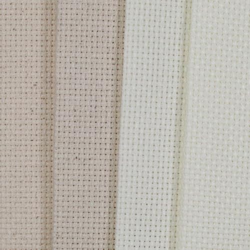 Image of KCS 4 /6 pc of 12 inch x 18 inch 30cmx45cm 16CT Counted Cotton Aida Cloth Cross Stitch Fabric (Antique White+Oatmeal, 4 pc)