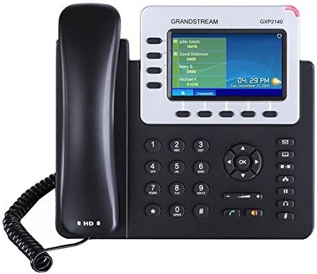 Grandstream Enterprise IP Phone GS-GXP2140 (4.3 inch Color Display, POE, Power Supply Not Included) (Renewed)