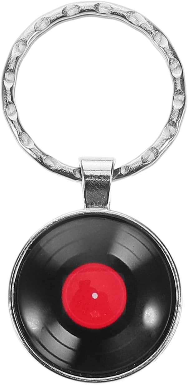 VALICLUD Vinyl Record Keychain Vinyl Record Charms Mini CD Keychain Small Violin That Plays Music Funny Key Ring Music Car Key Holder s Trinket Zinc Alloy