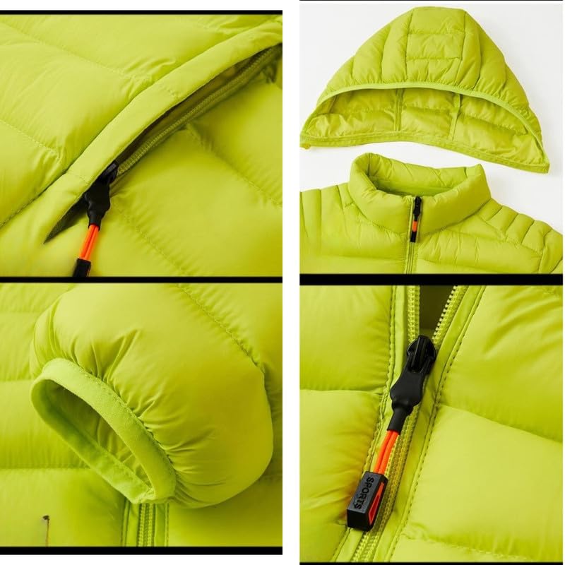 Image of Men's Winter Down Jacket Plus Velvet Hooded Stand Collar Warm Zipper Coat