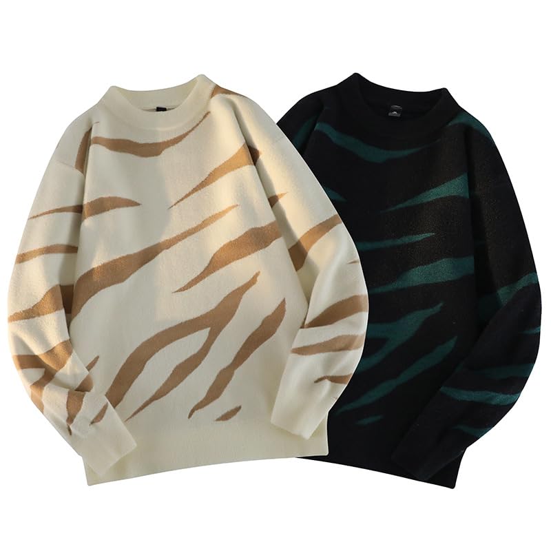 Men's Round-Neck Long-Sleeve Loose Knitted Sweaters for Autumn and Winter.4