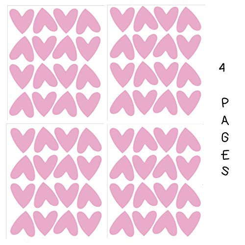 Pink Hearts Wall Vinyl Decal Decor Nursery. Adhesive Original Artist Vieliarte Design Love Heart Stickers For Kids. Baby Nordic Corazones Bedroom Decoration #TOP2