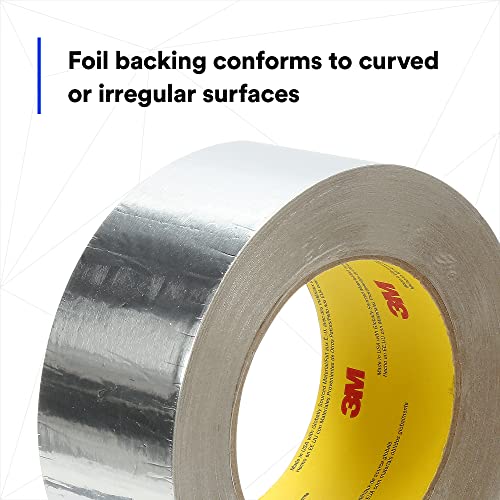 Image of Venture Tape 3M Aluminum Foil Tape 1521CW Natural Aluminum, 48 mm x 45.7 m 1.4 mil (Pack of 24)