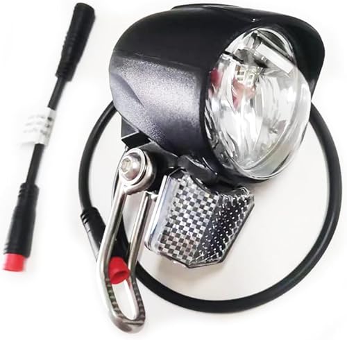 Miniatura 7 de Faro eléctrico para bicicleta de noche, luz delantera LED, adecuada para 24 V, 36 V, 48 V, controlador de batería, impermeable, conector macho de 2