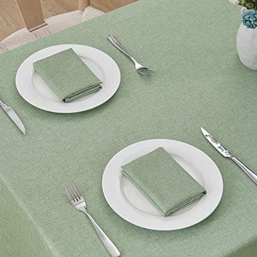 Rectangle Tablecloth Waterproof Linen Textured Table Cloth Stain and Wrinkle Resistant Washable, Decorative Fabric Table Cover for Dining, Party and Camping (Sage Green, 52 * 70) - Image 3