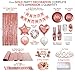 Rose Gold Birthday Party Decorations, Rose Gold Party Decorations Set for Girls Or Women, Happy Birthday Banner, Curtains, Table Runner, Balloons, Plates, Cups, Tissue for 24 Guest by JSN PARTY