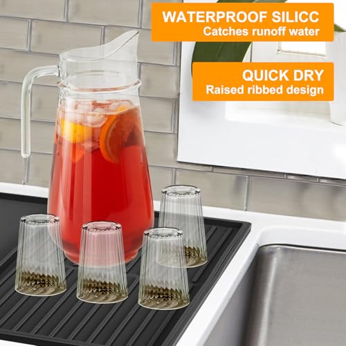 Machine à expresso tapis silicone noir anti-vibration et eau - 7