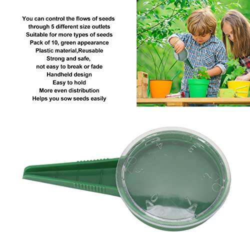 10 piezas dispensador manual para semillas reusable verde miniatura 5