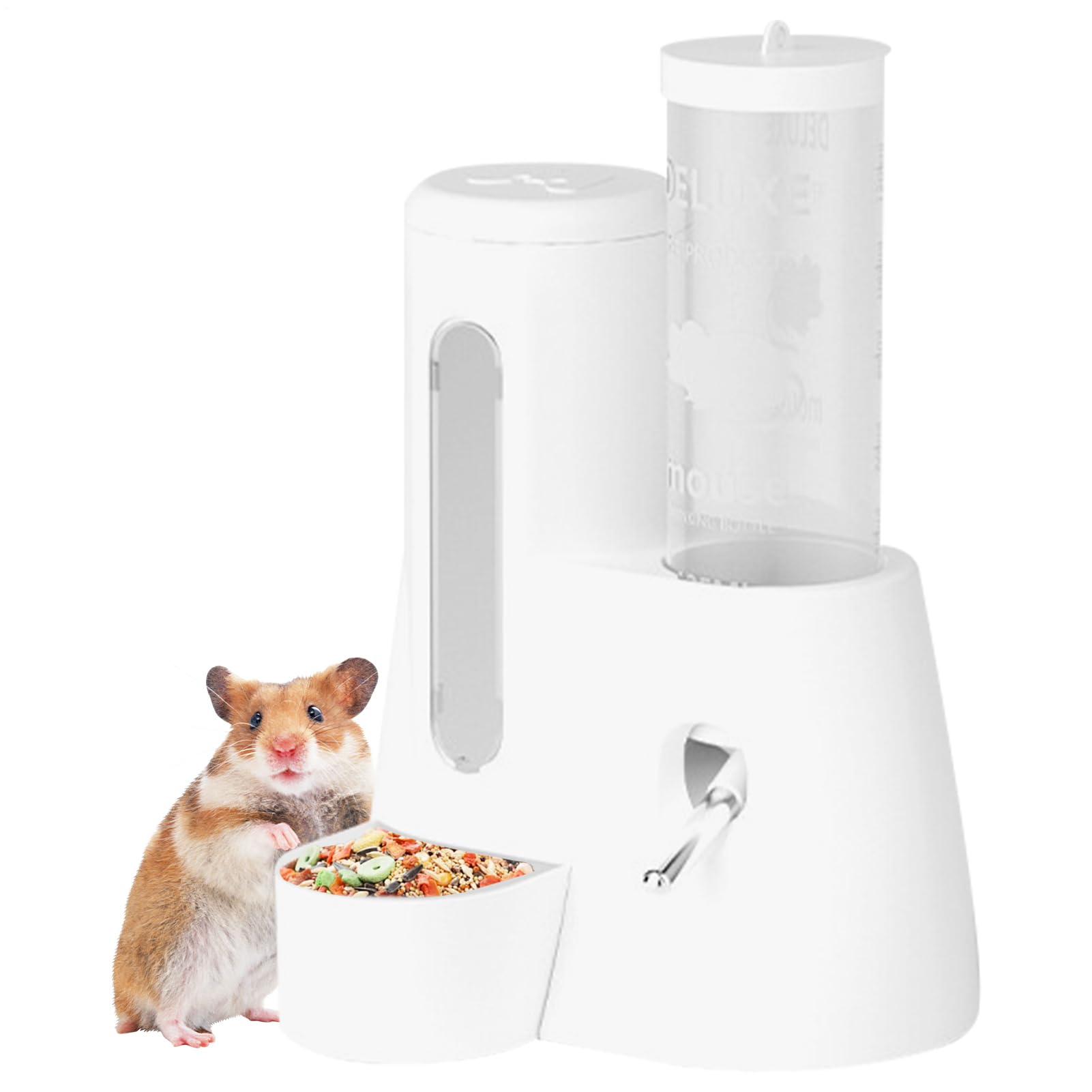 Bebedero para Hámster,Biberón Antigoteo para Mascotas Pequeñas con Plato para Comida - Bebedero De Pie para Mascotas Pequeñas: Conejos, Ratones Chinchillas