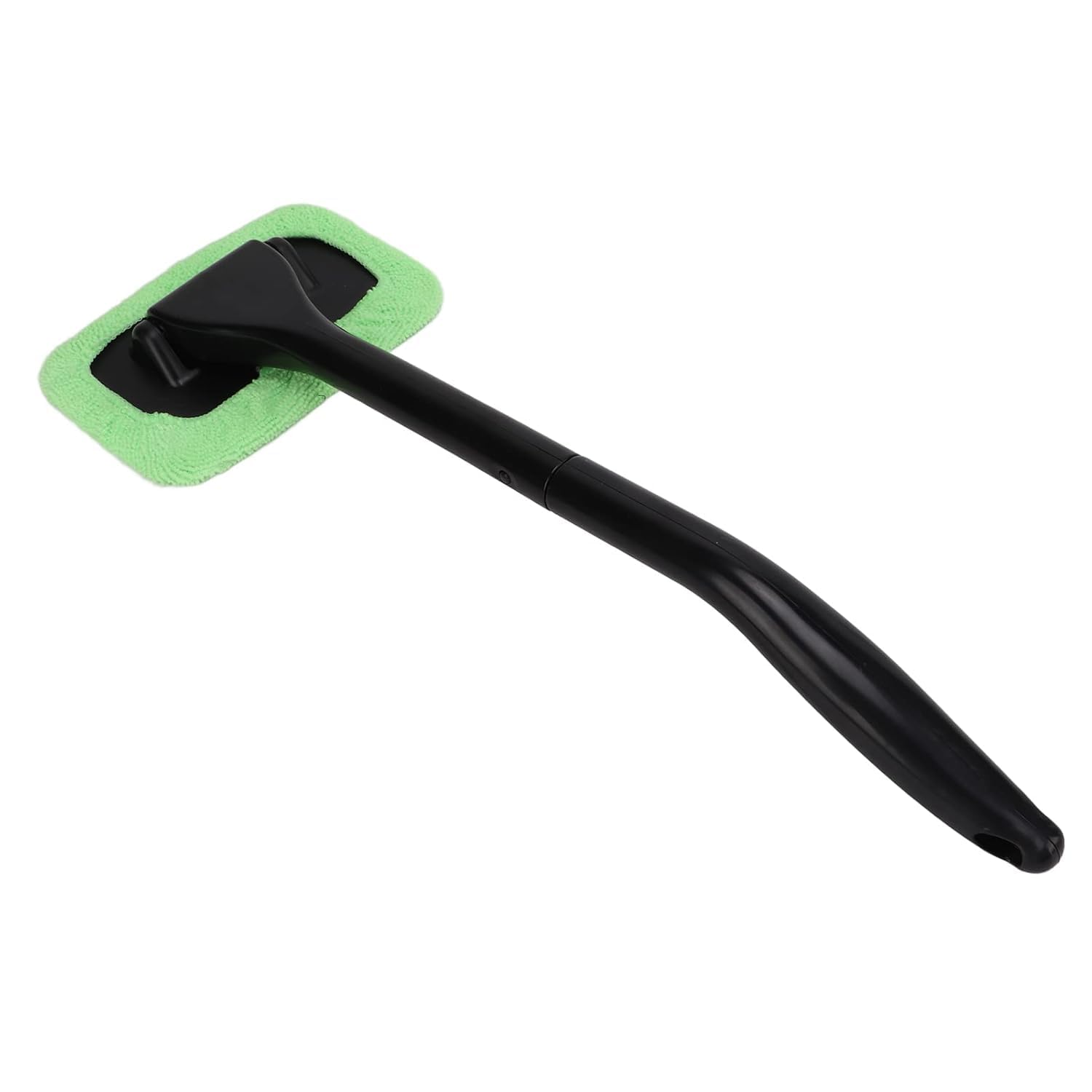 cleaning brush with detachable handle, microfibre pad, black and green