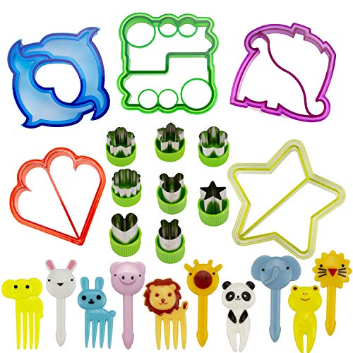 Sandwich Cutters for Kids, Mini Forks, Vegetable Cutter Set (23 Piece Set) Fun