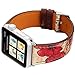 for Apple Watch Band 49mm 45mm 44mm 42mm 41mm 40mm 38mm, [Vintage Floral Red Flower] Retro Leather Watch Strap Replacement Wristband for iWatch Series Ultra 8 7 6 5 4 3 2 1 SE