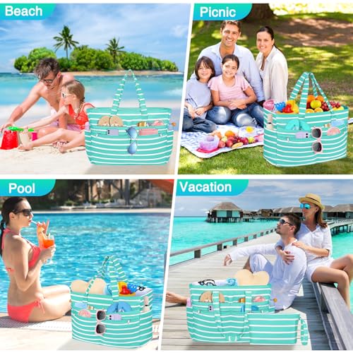 Image of HUANLANG Extra Large Beach Bag Waterproof Beach Totes Bags for Women Men,Pool Bag with Zipper Wet Pocket