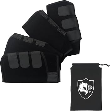 4X Horse Boots Leg Wraps Protector Front Hind Legs Guard Neoprene Horse Support Legs Protection Gears for Equestrian Accessories