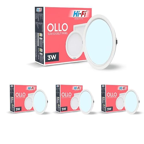 Hi-Fi OLLO 3 watt Downlight for Junction Box | Cool Day White (6500K) |68 mm Cutout| Inbuld Driver| Round Ied Light for Ceiling_Pack of4