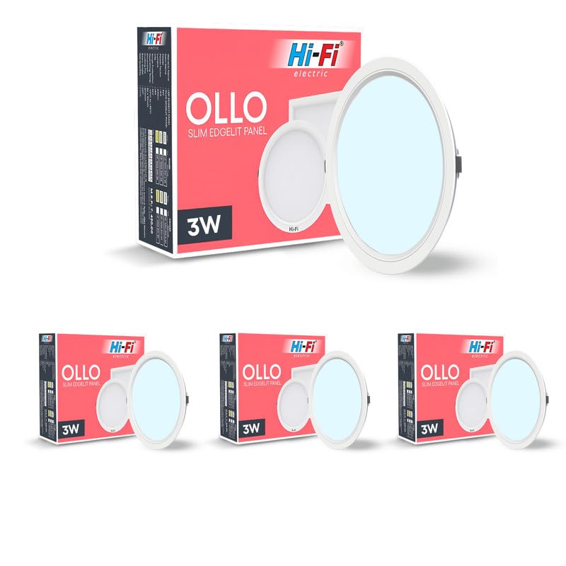 Image of Hi-Fi OLLO 3 watt Downlight for Junction Box | Cool Day White (6500K) |68 mm Cutout| Inbuld Driver| Round Ied Light for Ceiling Pack of4