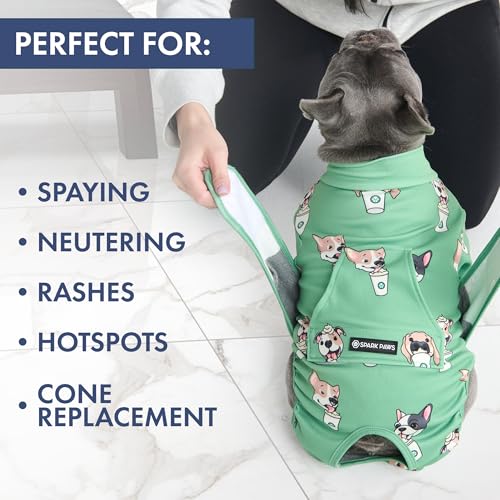 Image of Spark Paws Dog Recovery Suit - Surgical Onesie After Surgery, Male & Female
