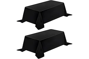 Fixwal Rectangular Black Tablecloth (90" x 156")