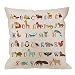 HGOD DESIGNS Alphabet Pillow Cover,Decorative Throw Pillow Alphabet Cute Zoo with Animals Pillow cases Cotton Linen Outdoor Indoor Square Cushion Covers For Home Sofa couch 18x18 inch Colorful