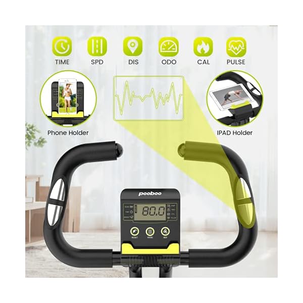 pooboo-Exercise-Bike-Indoor-Cycling-Bike-Magnetic-Stationary-Bike-3-in-1-Flodable-Exercise-Bike-with-Arm-Resistance-Bands-and-Twist-Board-for-Cardio-Fitness-Bikes pooboo Foldable Exercise Bike Indoor Cycling Bike Magnetic Stationary Bikes 3 in 1 Indoor Bike with LCD Display for Home Cardio Bikes