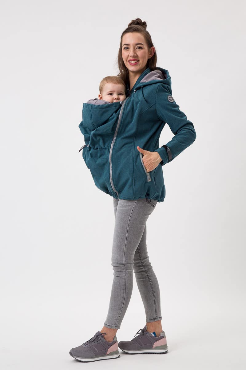 fun2bemum Enigma 5in1 BACK/FRONT Softshell Jacke,Tragejacke, Babytragejacke,Schwangerschaftsjacke
