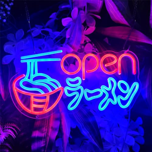 Image of Open Ramen Neon Sign,Ramen Led Sign, Restaurant light Up Sign for Wall Art, Personalized Neon Sign, Opening Sign Size:15.7 * 8.5Inch,SIGNVIA