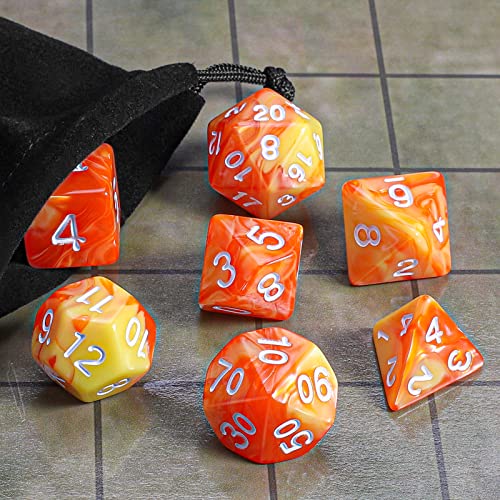 Image of CiaraQ 7pcs Polyhedral Dice Set for Dungeon and Dragons MTG Table Games