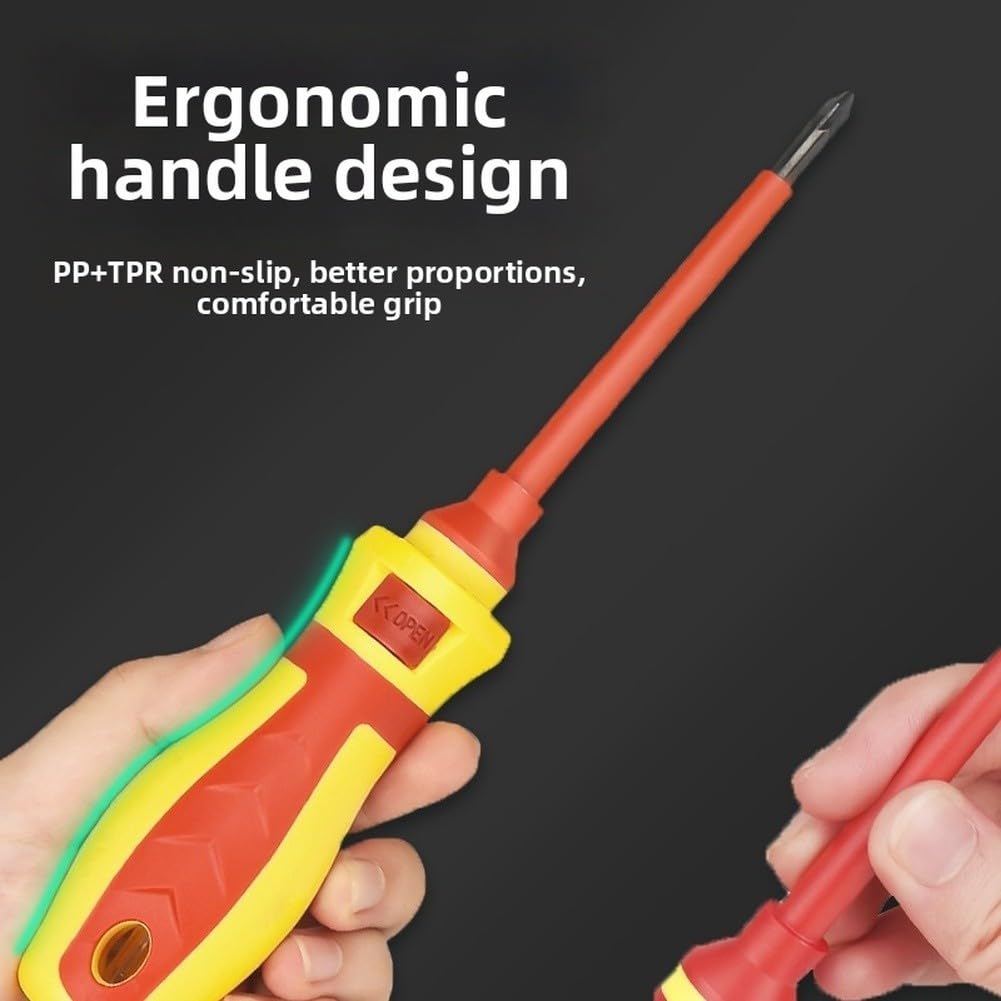 Jeu de tournevis isolés, 13 pièces pour cruciformes et têtes plates, outils résistants à la tension pour travaux électriques, kit d'électricien professionnel