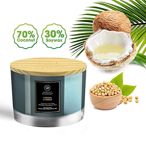 Ecoaroma Jasmine & Gardenia Luxury Scented Coco-Soy Jar Candles Organic Coconut Soy Aromatherapy Candles Highly Scented Home Decorative Fragrance Gifts Hand Poured 2 Wicks 10 Oz #TOP5