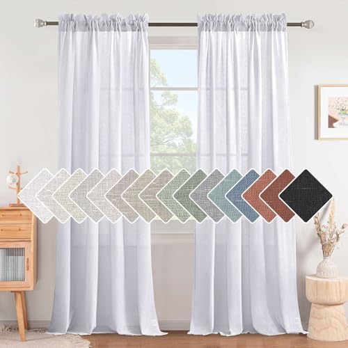 H.VERSAILTEX Linen Curtains Elegant Natural Linen Blended Curtains Energy Efficient