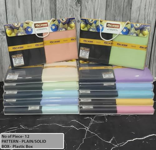 Image of Shriyam Unstitched Plain Shirt and Trouser Fabric Combo Gift set - Cotton Blend Material - 2.25m Shirt Cloth - 1.20m Pant Cloth