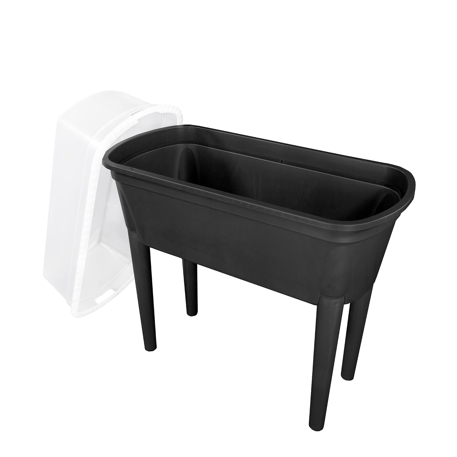 Hochbeet mit Haube Kunststoff Anzuchtkasten Frühbeet Abdeckung Anzucht Gewächshaus Balkon Aufzucht Outdoor Pflanztisch mit Deckel Pflanzkasten für Kräuterbeet & Pflanzen