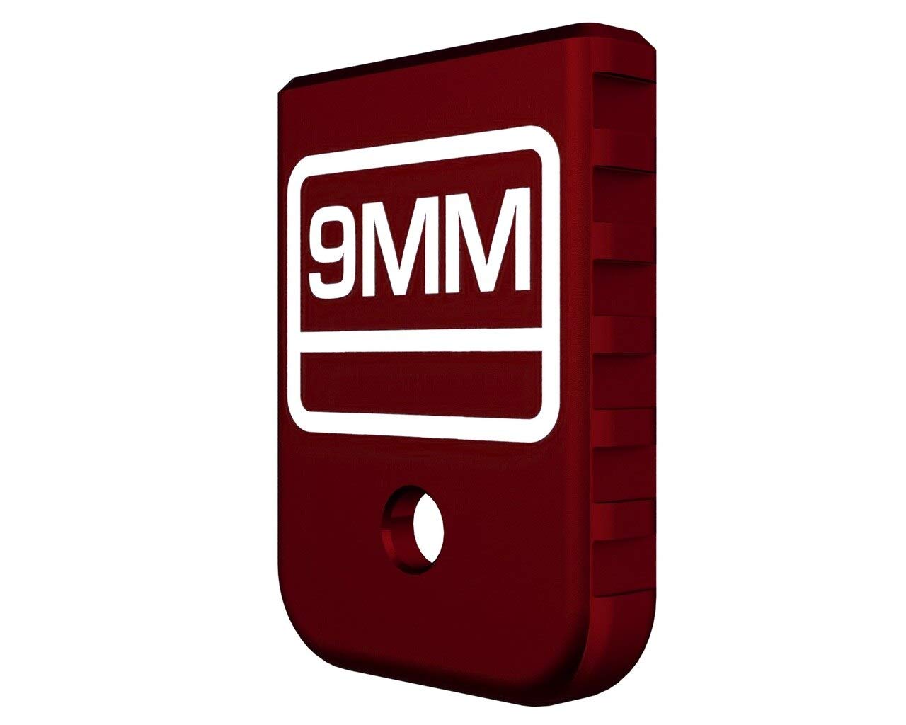 Rowe Tactical Magazine Base Plate for Glock Gen 1-5 - Red (Straight Serrations) Glock 9MM Graphic - Fits 9mm .40 Cal .357 Sig 45 Gap