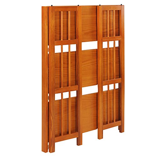 Casual Home 3-Shelf Folding Stackable Bookcase (27.5" Wide)-Honey Oak by Casual Home - Image 4