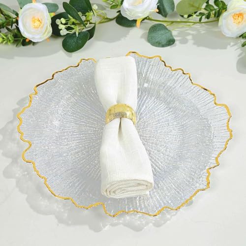 Platos decorativos acrílicos dorados 13 pulg coral set 6 miniatura 2