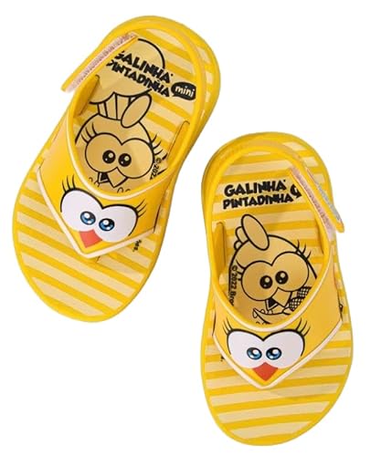 Galinha Pintadinha Hora DO Papa Assandalhado Promo Baby, Sandália Bebê Meninas, AMARELO/AMARELO, 20/